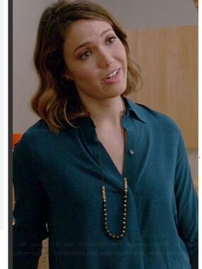 Vince teal 100% silk half placket blouse/tunic 00